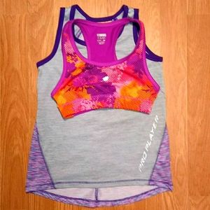 Girls New Balance Sports Tank (5/6) & Bra (6/6X) – 2-Piece Activewear